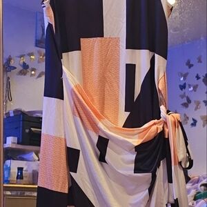 Geometric Black and White Dress